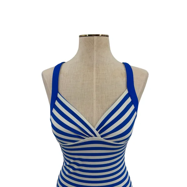 Boden Talamanca Striped Tankini Top Blue White‎ Twist Front UK 6 US 2 - Image 2
