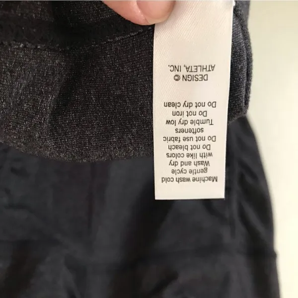 Athleta scrunch ruched‎ crisscross athletic long charcoal gray tank top XS - Image 6