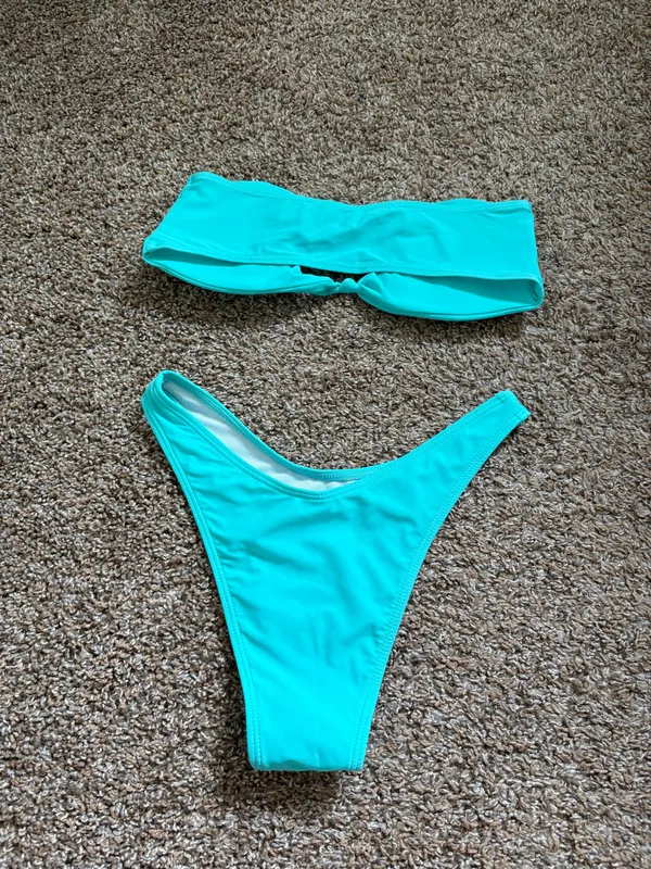 Amazon Teal Bandeau Bikini Set  - Image 2