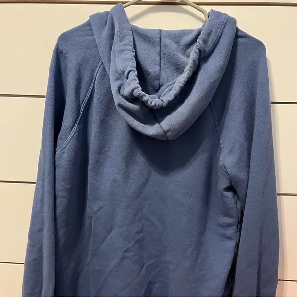 Aerie Blue Oversized V Neck Sweatshirt Hoodie - Image 3