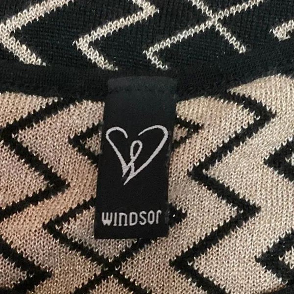 Windsor Multicolor Metallic Geometric Sleeveless Stretch Knit Bodycon Dress M - Image 4