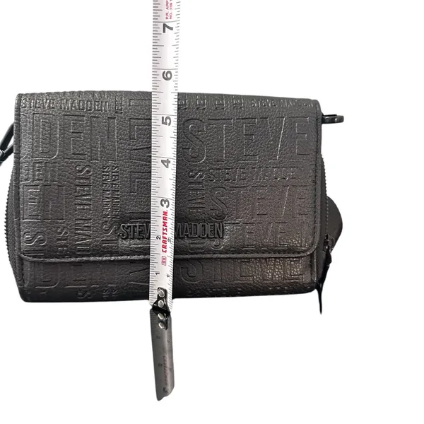 Steve Madden Crossbody‎ Bag Black 6"Hx8"Wx1"D - Image 5