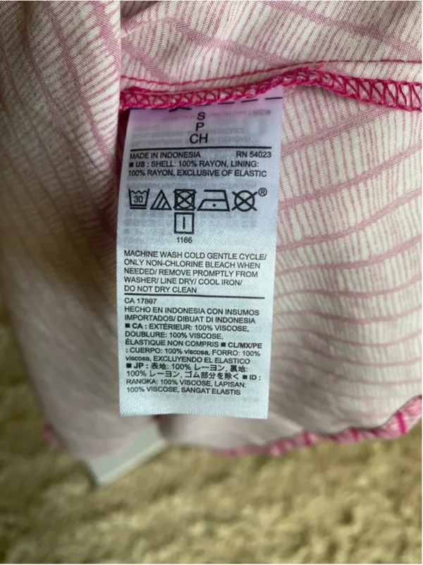 Old Navy Pink Striped‎ Smocked Mini Dress Sundress Coastal Preppy Coquette Beach - Image 8