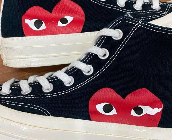 CONVERSE X Comme des Garçons PLAY High Top Chuck 70 Unisex Sneakers Women’s 7 - Image 14