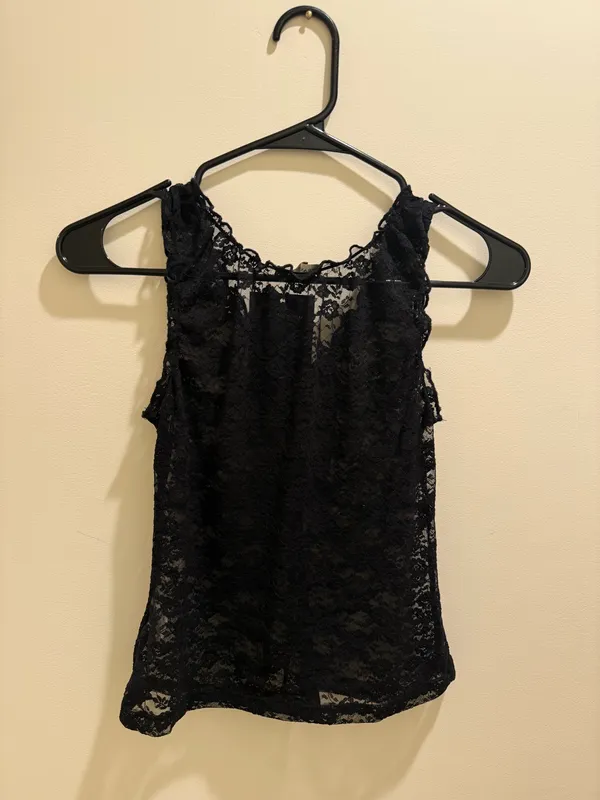 Brandy Melville Black Lace Crop Top - Image 3