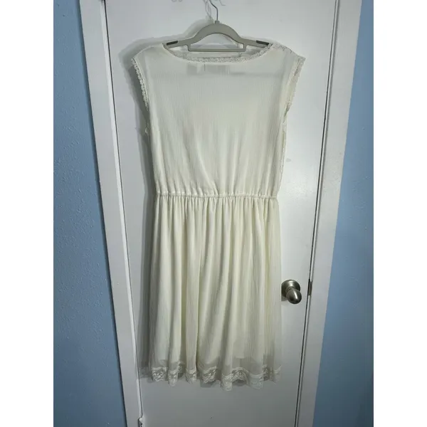 R Cinco Ranch Dress Large Off White Floral Lace Coastal Cowgirl Western NWT - Image 4