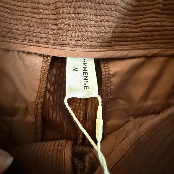 Commense Womens Brown Corduroy Wide Leg Pleated Trousers High‎ Waist Size M NEW - Image 6