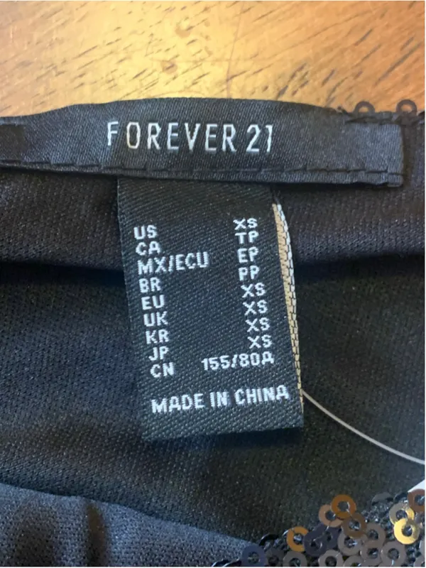 Forever 21 Black Sequin Crop Top Size XS - Image 2