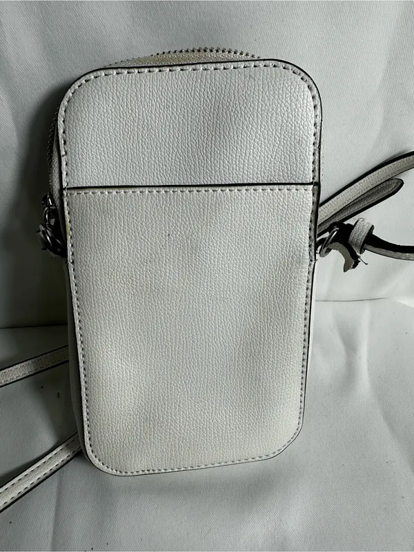 Karl Lagerfeld White Crossbody Phone Bag with Iridescent Blue Karl - Image 4