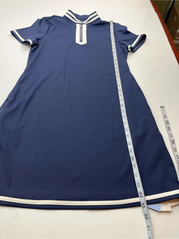 Acegolfs Blue White Color-block Short Sleeve Polo Golf Dress‎ Womens Medium NEW - Image 8