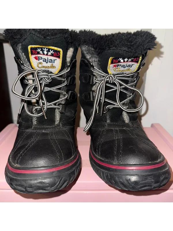 Pajar Canada Black Shearling Lined Snow Duck Women Winter Boots size 7-7.5 - Image 2