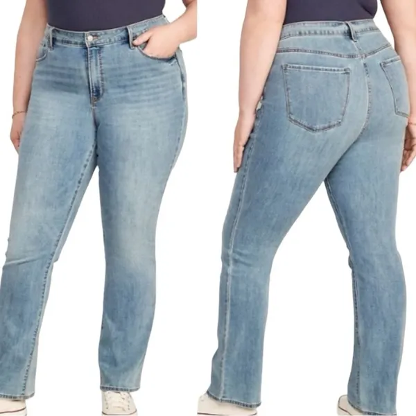 Old Navy Jeans NEW Mid Rise Kicker Boot Cut Light Wash Women’s Size 28L - Image 2