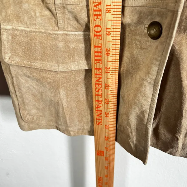 Vintage Y2k Ann Taylor‎ Tan Leather Full Zip Jacket Classic 90s - Image 5