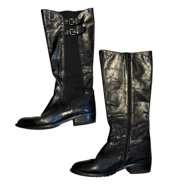 Miz Mooz Chaminade Black Leather Knee High Riding Boots Size 7.5 - Image 5