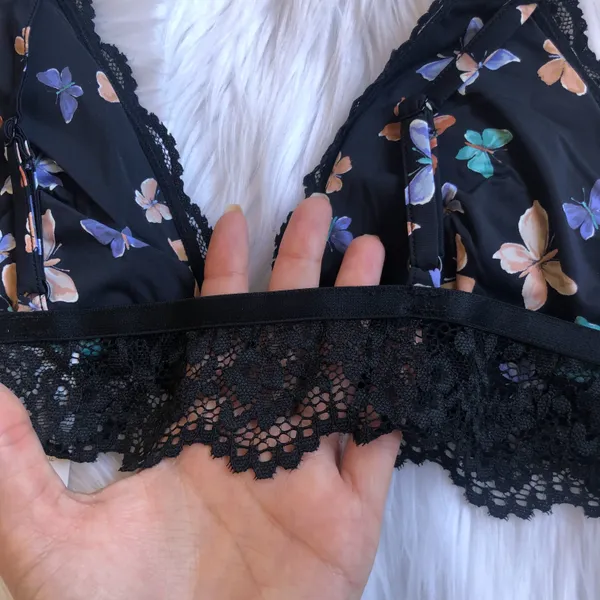Black butterfly lace bralette, brand new with tag - Image 4