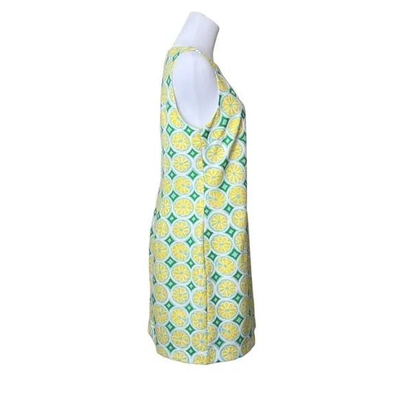 Sail to Sable Lemon Print‎ Sleeveless Shift Dress MEDIUM Diamond Colorful - Image 7