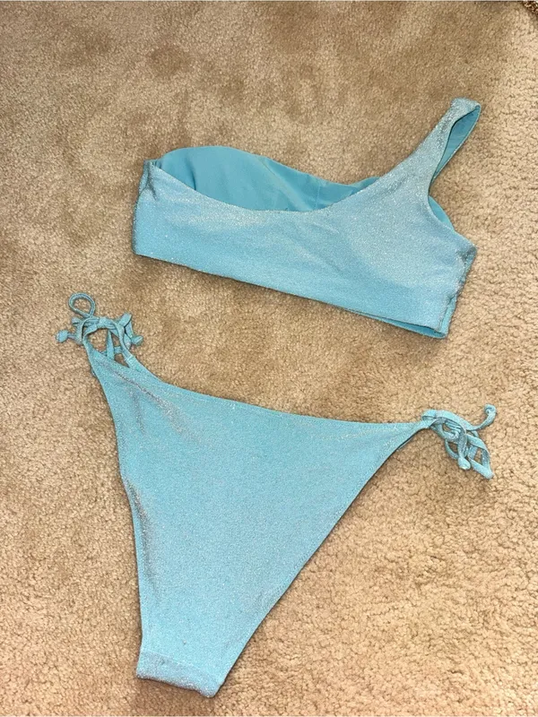 H&M Aqua sparkly one shoulder bikini - Image 2