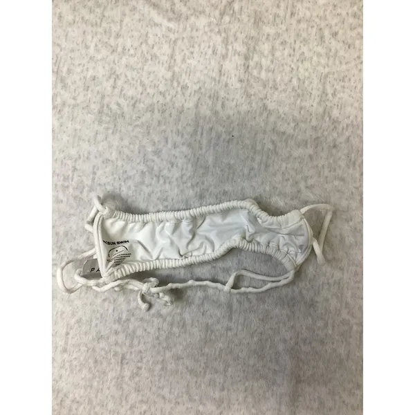 PacSun Eco White Terry‎ Cloth Ruched Bikini Top Size S Small Strappy Swimwear - Image 2
