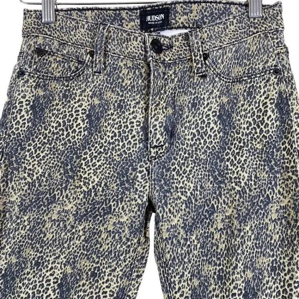 HUDSON Cheetah Print Nico Super Skinny Mid-rise Jeans - Image 2
