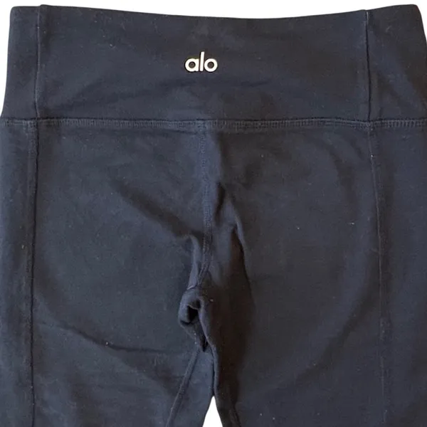 Alo Yoga Moto Panel Leggings Womens XS Black Ribbed Mesh High Performance Active - Image 6