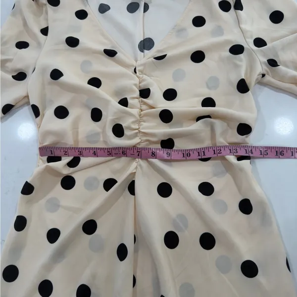 a new day Beige and Black Polka Dot High Low Dress - Image 4