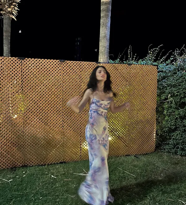 Zara maxi dress satin bodycon open back cowl neck tie dye summer evening - Image 16