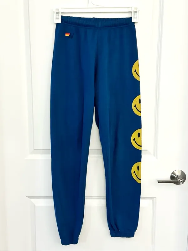 Aviator Nation Women’s Smiley 2 Sweatpants Jogger Royal Navy Blue Small - Image 4
