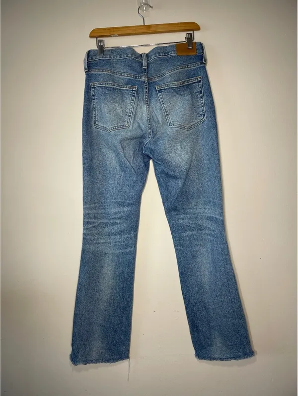 J Crew Demi Boot Crop Jeans Raw Hem Y2K Boho Western 27 T - Image 2