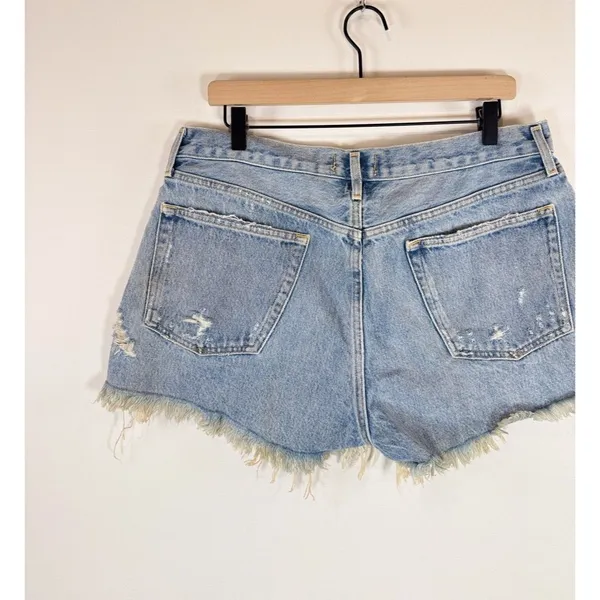 AGOLDE Womens Shorts Blue Parker Vintage Cut Off Denim Distressed Jean Size 31 - Image 8