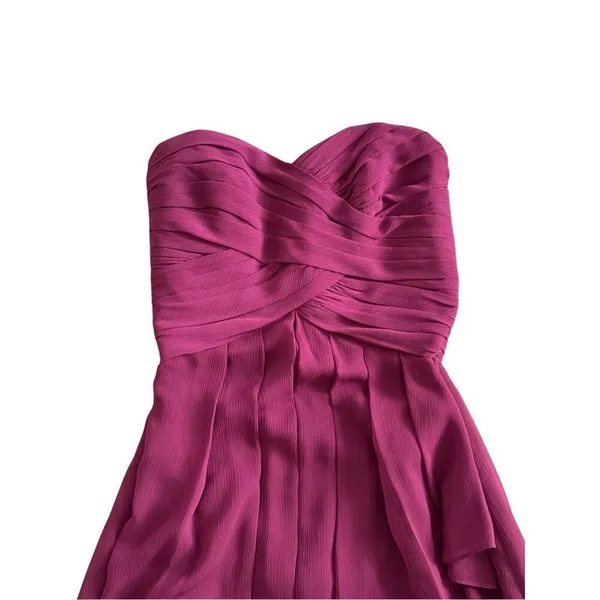 David’s Bridal Strapless Plum Dress Size‎ 4 Bridesmaid Formal Back Zip - Image 4