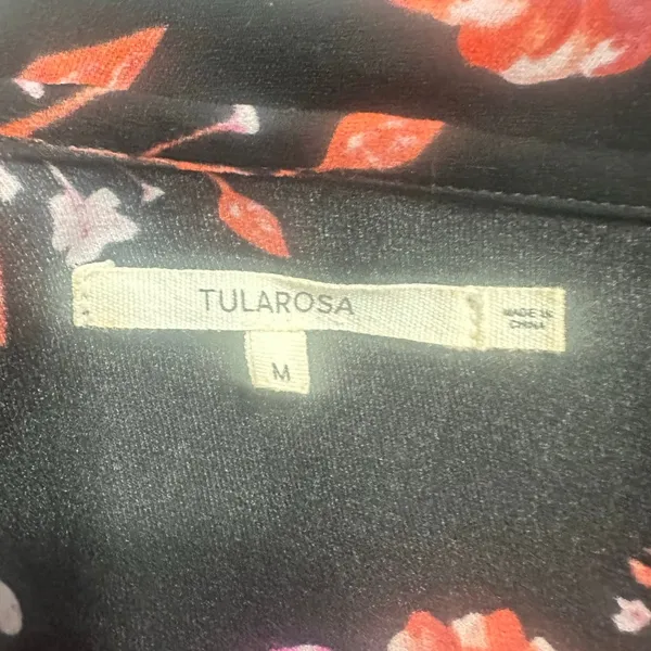 Tularosa Santorini Maxi Dress Women's Med Black Pink Floral Sleeveless Halter - Image 7