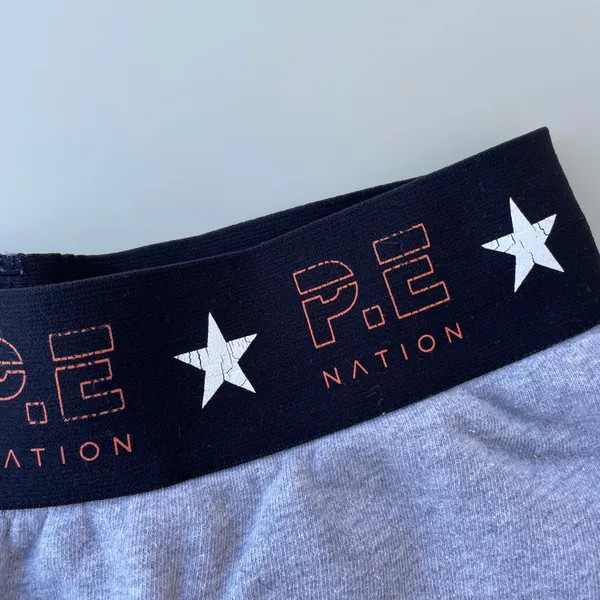 P.E. Nation X H&M grey cotton high rise shorts size S small - Image 6