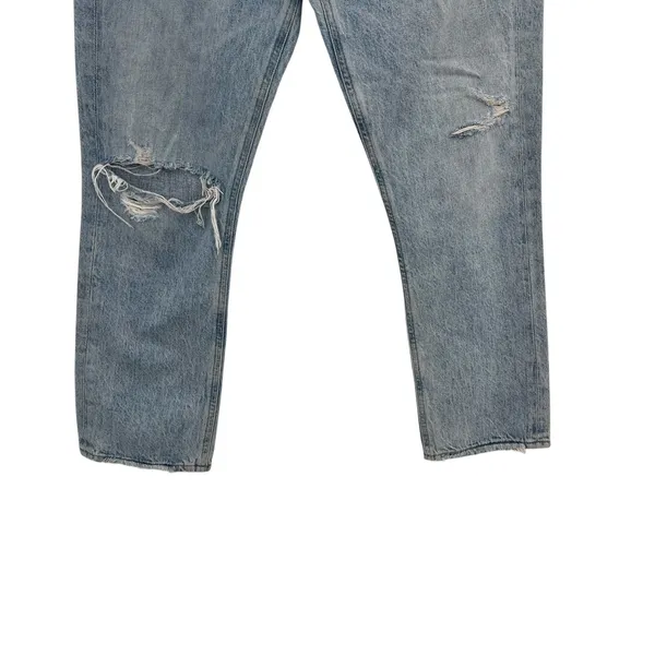 Agolde‎ Riley High Rise Straight Crop Jeans Denim Shatter Wash Blue Size 27 - Image 7