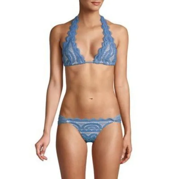 New. Pilyq sky blue lace bikini bottoms. Size small. Retails $76. NWOT - Image 10
