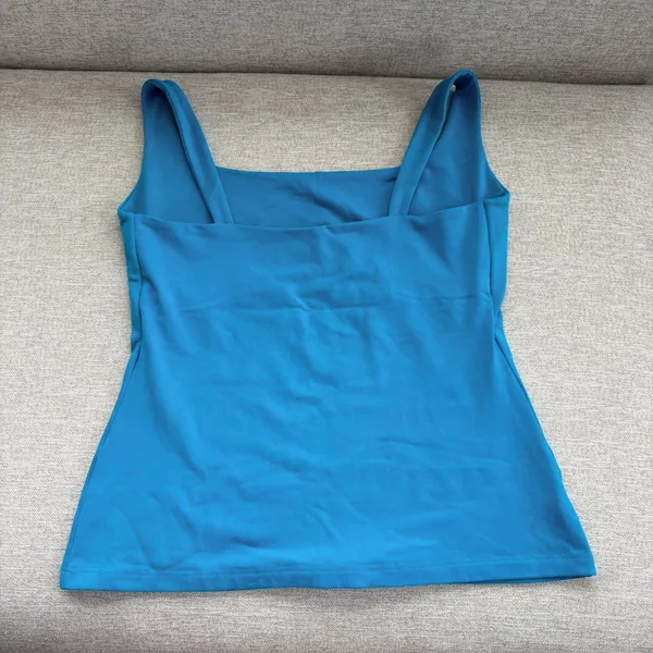 Susana Monaco Blue Essential Everyday Tank Top Square Neck Summer Top Size Large - Image 2