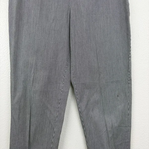 Piazza Sempione Jacqueline Trouser Pants Womens 40 Black White Stripe Career 25" - Image 5