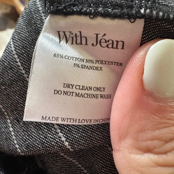 WITH‎ JEAN Mirabel Pinstripe Dress Black Mini Zipper Size Small - Image 8