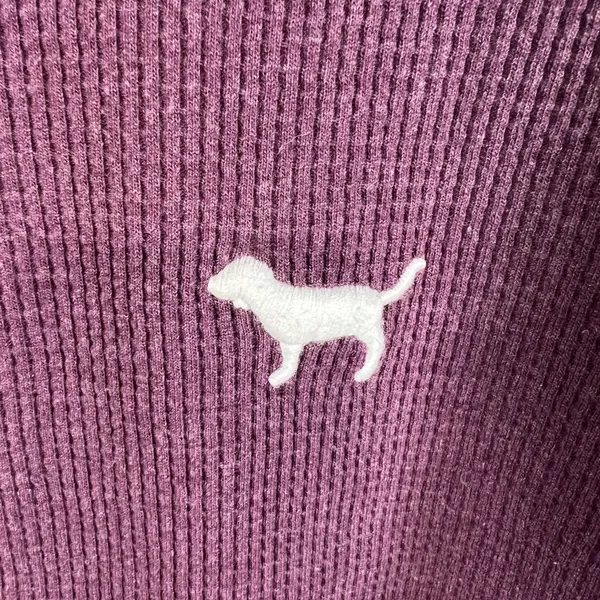 Victoria's Secret Purple Sleepwear Thermal Waffle Shirt Henley‎ Women’s Size L - Image 4