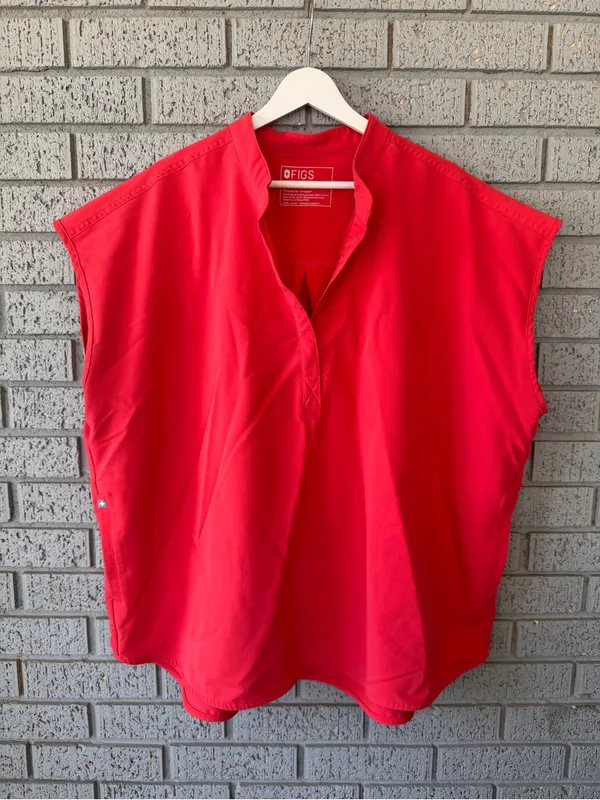 Figs Rafaela Scrub Top Hibiscus PO 7359 Bright Red Nurse Uniform Hospital - Image 2