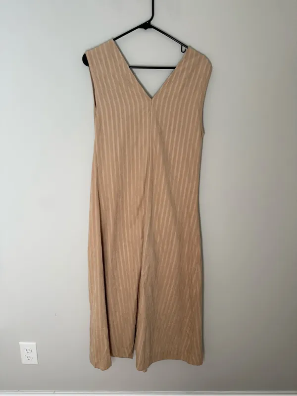 NWT Mustard Seed Brown Striped Button Front Maxi Dress Women’s Medium - Image 7