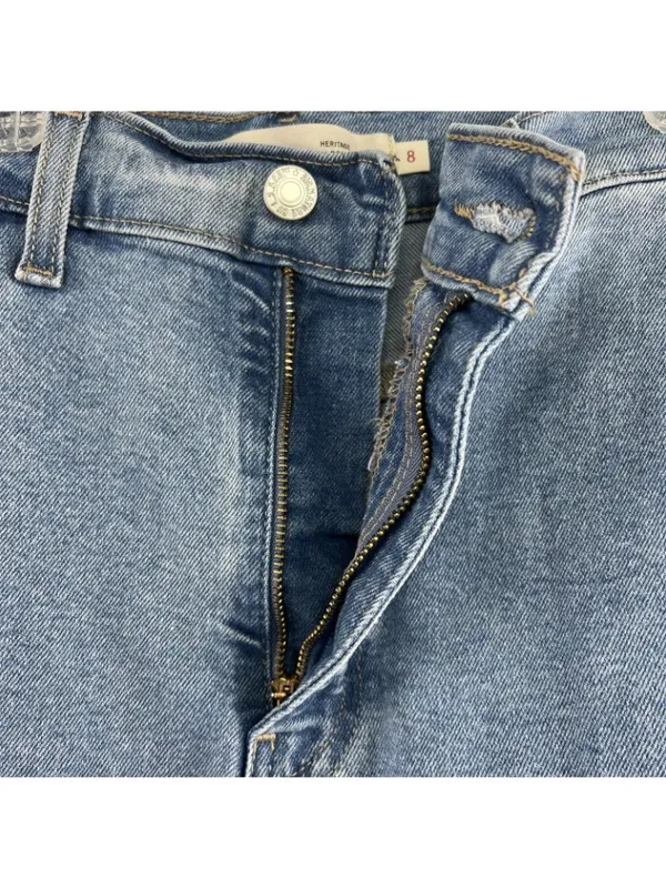 Levi Strauss Signature Sz 8 Heritage High Rise Loose Straight Jeans Light Wash - Image 3