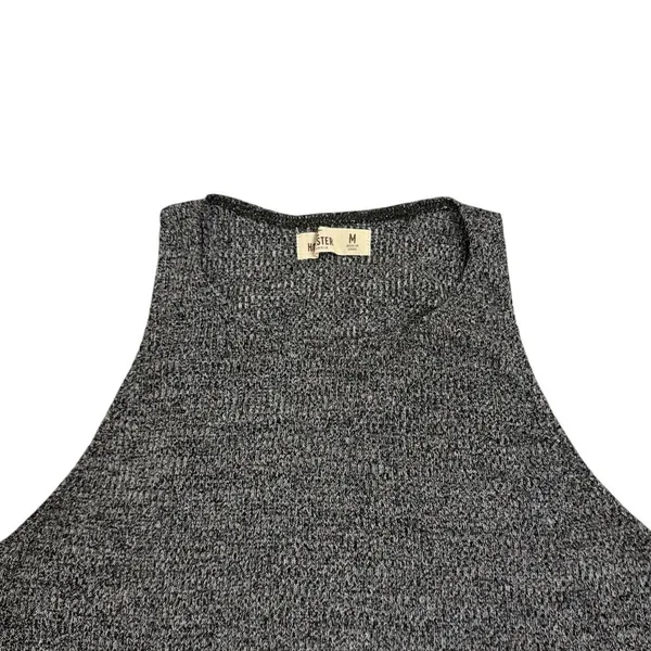 Hollister Gray High Neck Knit Cropped Tank Top Size Women's Medium - Image 3