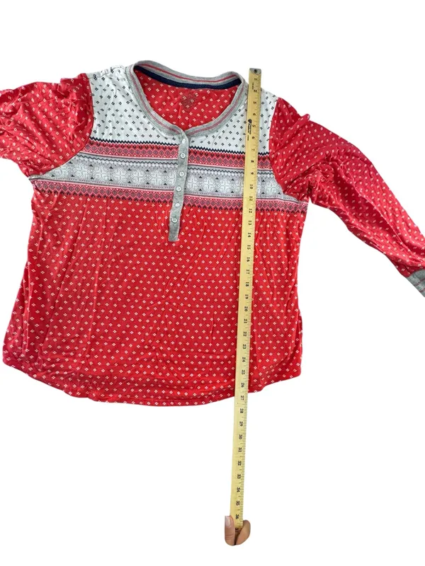 Cuddl Duds Red Polka Dot Long-Sleeve Pajama Set with Gray Trim - Image 4