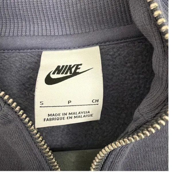 Nike Sportswear Phoenix Fleece 1/2-Zip Crop Sweatshirt Purple White Size Small - Image 3