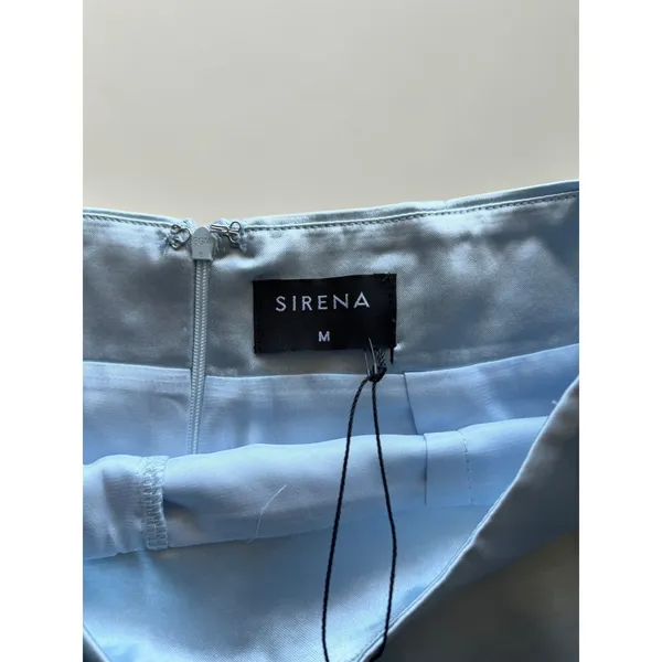 Sirena Light Blue Satin Mini Skort Women Size M Built-in Shorts Back Zip NEW - Image 4