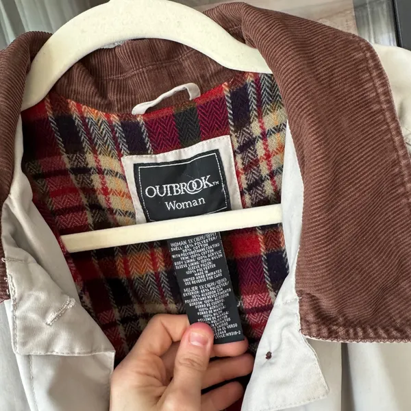 Vintage Barn Jacket coat plus curve corduroy collar button down outbrook pockets - Image 4