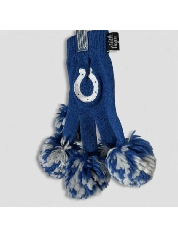 NFL Indianapolis Colts Spirit Fingers Gloves Pom Poms Blue/White - Image 3