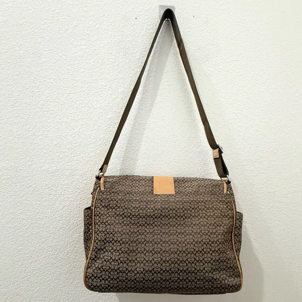 Vintage Y2K COACH F77004 Brown Signature Hudson Commuter Messenger Laptop Bag - Image 9