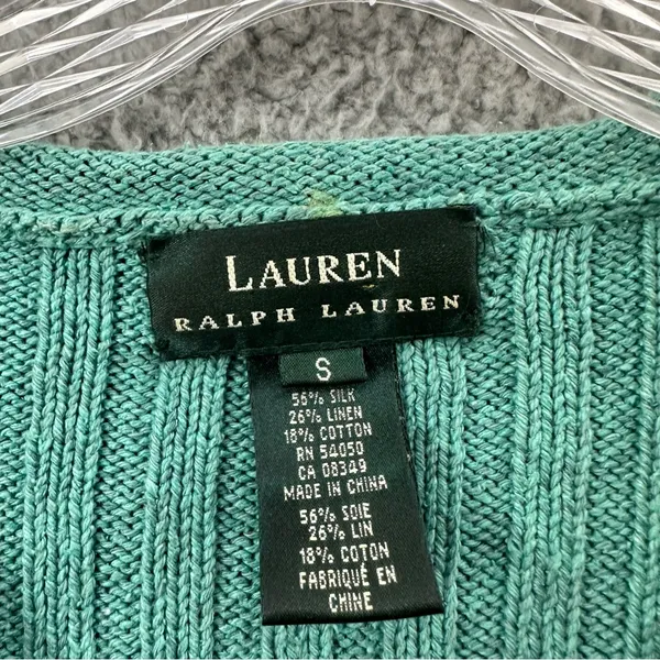 Vintage Lauren Ralph Lauren Silk Linen Knit Sweater Ribbed Preppy Y2K Women' S‎ - Image 4