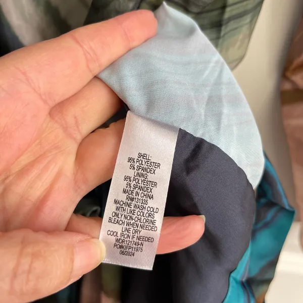 Socialite Olive Teal Abstract Marble Print Wrap Mini Dress WDR121749-N New Small - Image 9